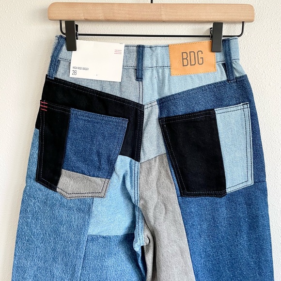 NWT UO BDG Patchwork High Rise Baggy Jeans Sz 25 - Picture 10 of 11